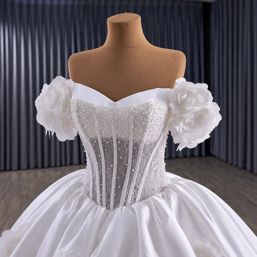ChicSew Luxurious Ball Gown Wedding Dress With 3D Flowers