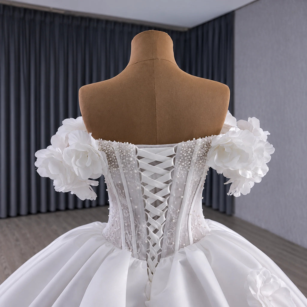ChicSew Luxurious Ball Gown Wedding Dress With 3D Flowers
