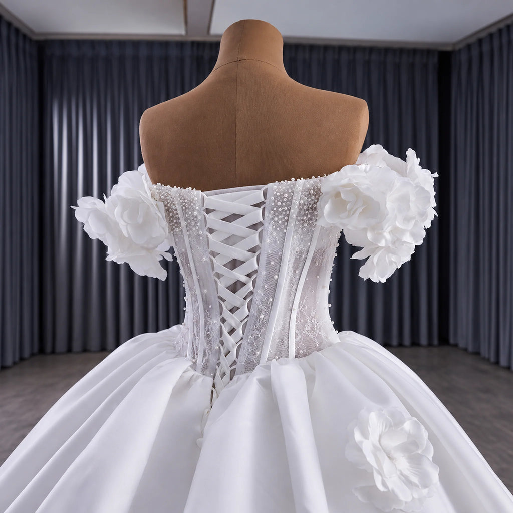 ChicSew Luxurious Ball Gown Wedding Dress With 3D Flowers