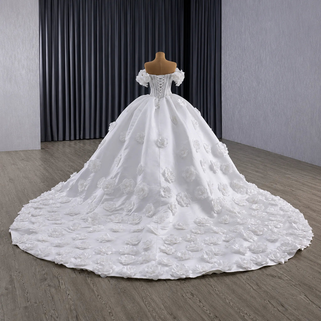 ChicSew Luxurious Ball Gown Wedding Dress With 3D Flowers
