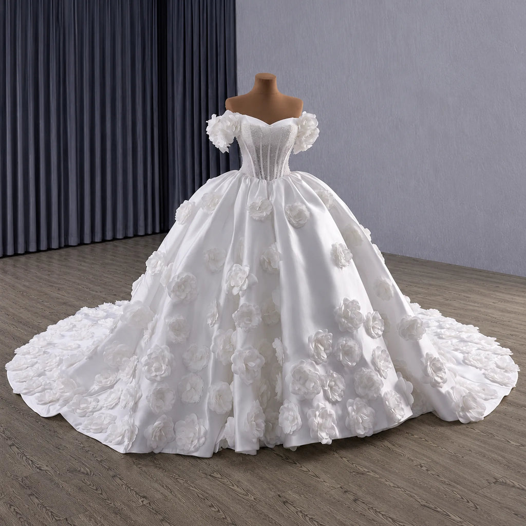 ChicSew Luxurious Ball Gown Wedding Dress With 3D Flowers