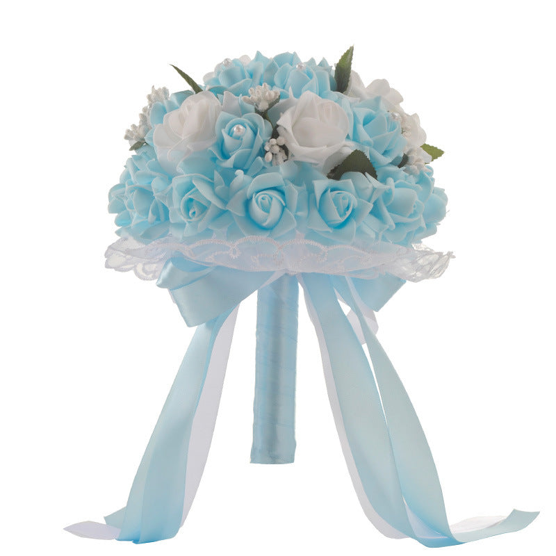 Wedding Flower For The Groom And Bride, Simulated Rose Wedding Bouquet, WF05