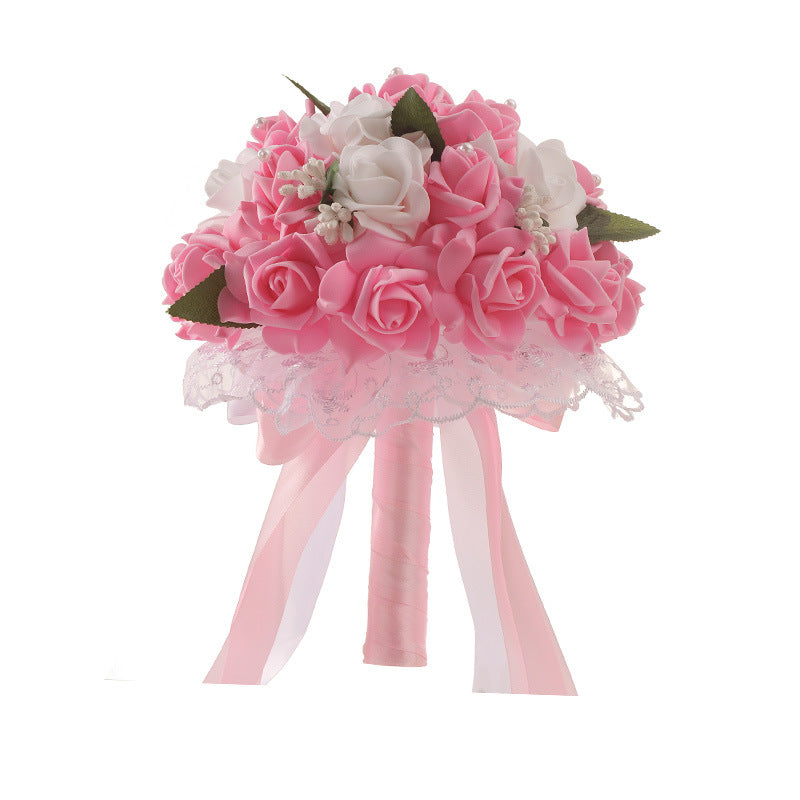 Wedding Flower For The Groom And Bride, Simulated Rose Wedding Bouquet, WF05