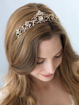 Diamond Crown Bridal Headdress Rose Gold Crown hairband Bridal Jewelry CN11