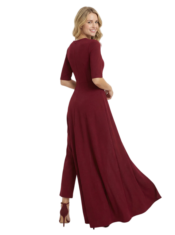 Chicsew Modern Jewel Jumpsuit With Detachable Overskirt Formal Mother Of The Bride Pant Suit