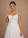 ChicSew Fancy Sleeveless Spaghetti Straps Lace Tulle Long A-Line Wedding Dress
