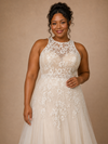 ChicSew Elegant High Neck A-Line Sleeveless Lace Tulle Maxi Wedding Dress