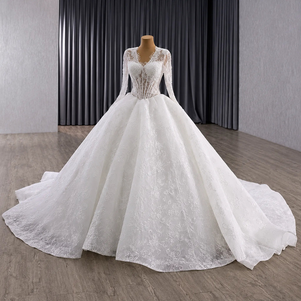 ChicSew Lace Appliques A-Line Wedding Dress