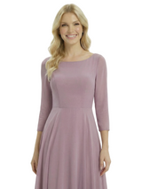 Chicsew Mother of The Groom Dresses Pretty Scoop 3/4 Sleeve Chiffon Maxi Gown