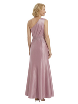 Chicsew Mother of The Groom Dresses One Shoulder Satin Mermaid Maxi Gown Fancy Embroidered Formal Bridal Party Dress