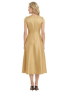 Chicsew Elegant Cap Sleeves Tea-Length Satin A-Line Mother of The Bride Dresses