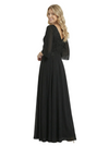 Chicsew Elegant V-Neck 3/4 Sleeves A-Line Lace Appliques Chiffon Mother Of The Bride Dress