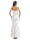 Simple Off Shoulder Mermaid Floral Satin Maxi Floral Formal Dresses For Women