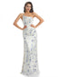 Elegant One Shoulder Mermaid Long Satin Floral Formal Dresses For Women