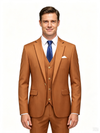 Classic 2 Piece Brown Men's Suit with Regular Fit and Sophisticated Peak Lapel