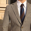 Casual Men's 2 Pieces Houndstooth Peak Lapel Tuxedos (Blazer+Pants) CN469