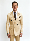 Classic 1 Piece Champagne Men's Suit with Regular Fit and Sophisticated Peak Lapel