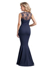 Elegant Lace Ruffles Mermaid Crepe Long Mother of The Bride and Groom Dresses