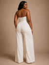 ChicSew Sexy Sweetheart Boning Crepe Sleeveless Floor-Length Wedding Jumpsuit