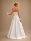 ChicSew Modern Unique Sweetheart Satin Floor-Length Wedding Jumpsuit With Overskirt