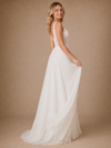 ChicSew Elegant A-Line Lace Chiffon Spaghetti Straps Sleeveless Maxi Wedding Dress