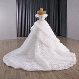 ChicSew Off Shoulder Beaded Ball Gown Wedding Dress