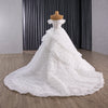 ChicSew Off Shoulder Beaded Ball Gown Wedding Dress
