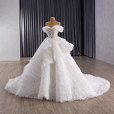 ChicSew Off Shoulder Beaded Ball Gown Wedding Dress