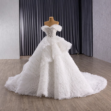 ChicSew Off Shoulder Beaded Ball Gown Wedding Dress