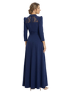 Chicsew Mother of The Groom Dresses V-Neck 3/4 Sleeve Crepe Maxi Gown Classy Structured Formal Bridal Party Dress