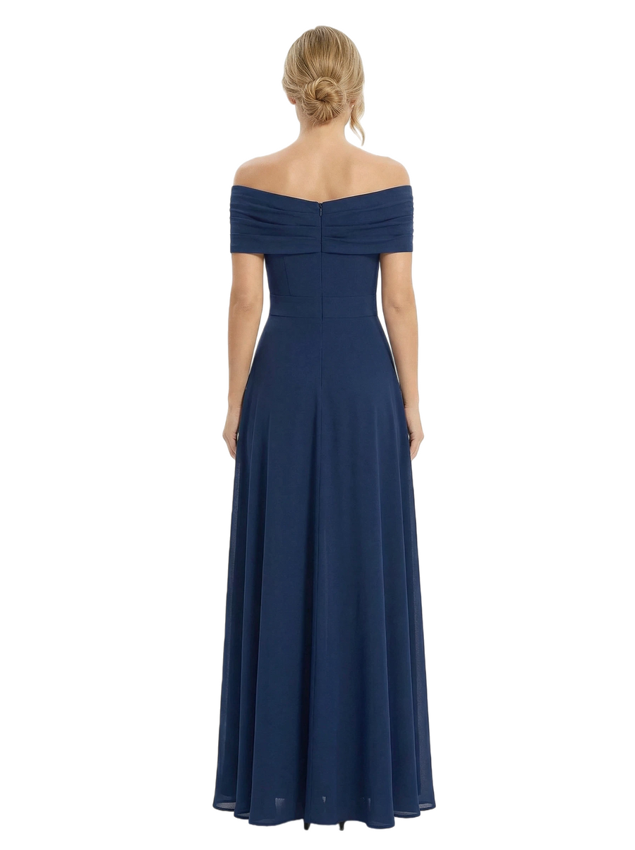 Chicsew Mother of Bride Pantsuit Overskirt Modern Knot Detail Chiffon Wide Leg Gown Fancy Overlay