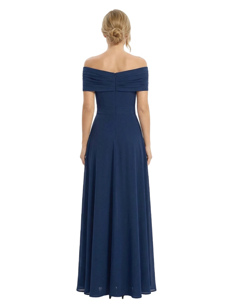 Chicsew Mother of Bride Pantsuit Overskirt Modern Knot Detail Chiffon Wide Leg Gown Fancy Overlay