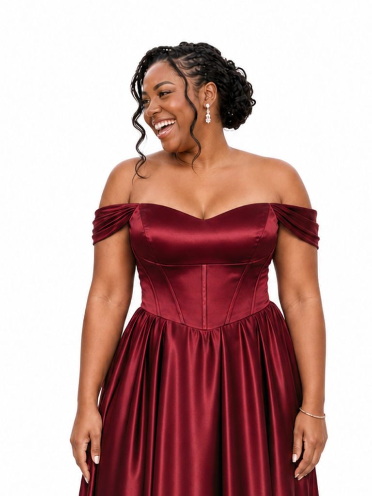 ChicSew Elegant Off Shoulder Boning A-Line Soft Satin Floor-Length Bridesmaid Dresses