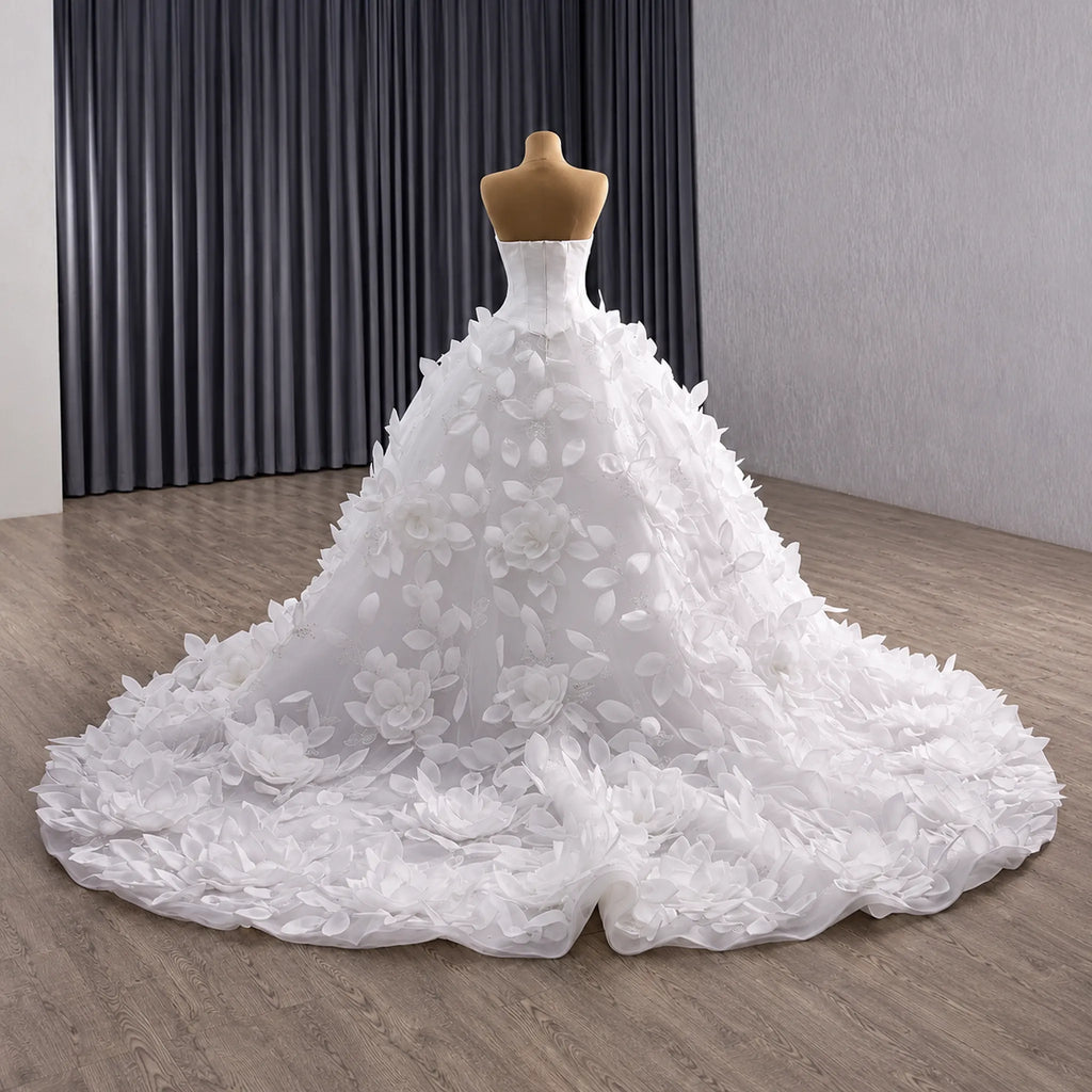 ChicSew Strapless Ball Gown Wedding Dress With Boning