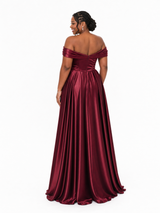 ChicSew Elegant Off Shoulder Boning A-Line Soft Satin Floor-Length Bridesmaid Dresses