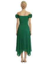 Chicsew Elegant Off Shoulder Sleeveless A-Line Ruched Chiffon Mother of The Bride Dress