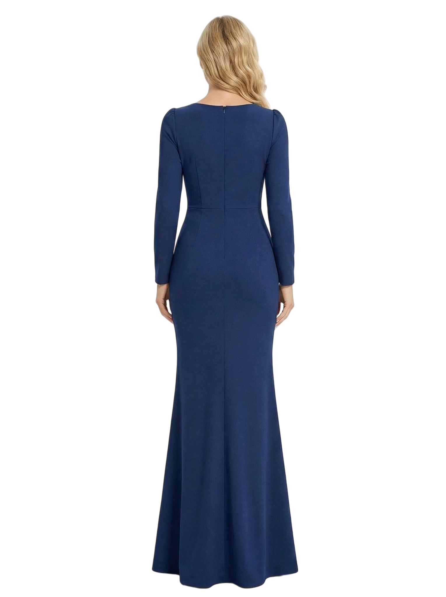 Chicsew Fancy Jersey Scoop Long Sleeves Mermaid Mother Of The Bride Gown