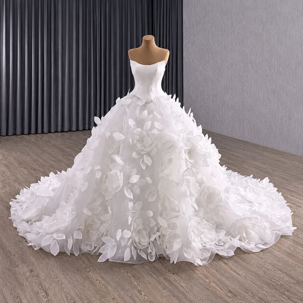 ChicSew Strapless Ball Gown Wedding Dress With Boning