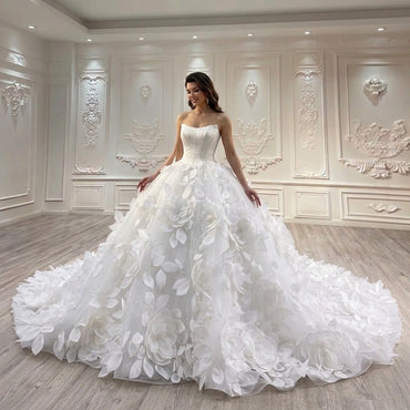 ChicSew Strapless Ball Gown Wedding Dress With Boning