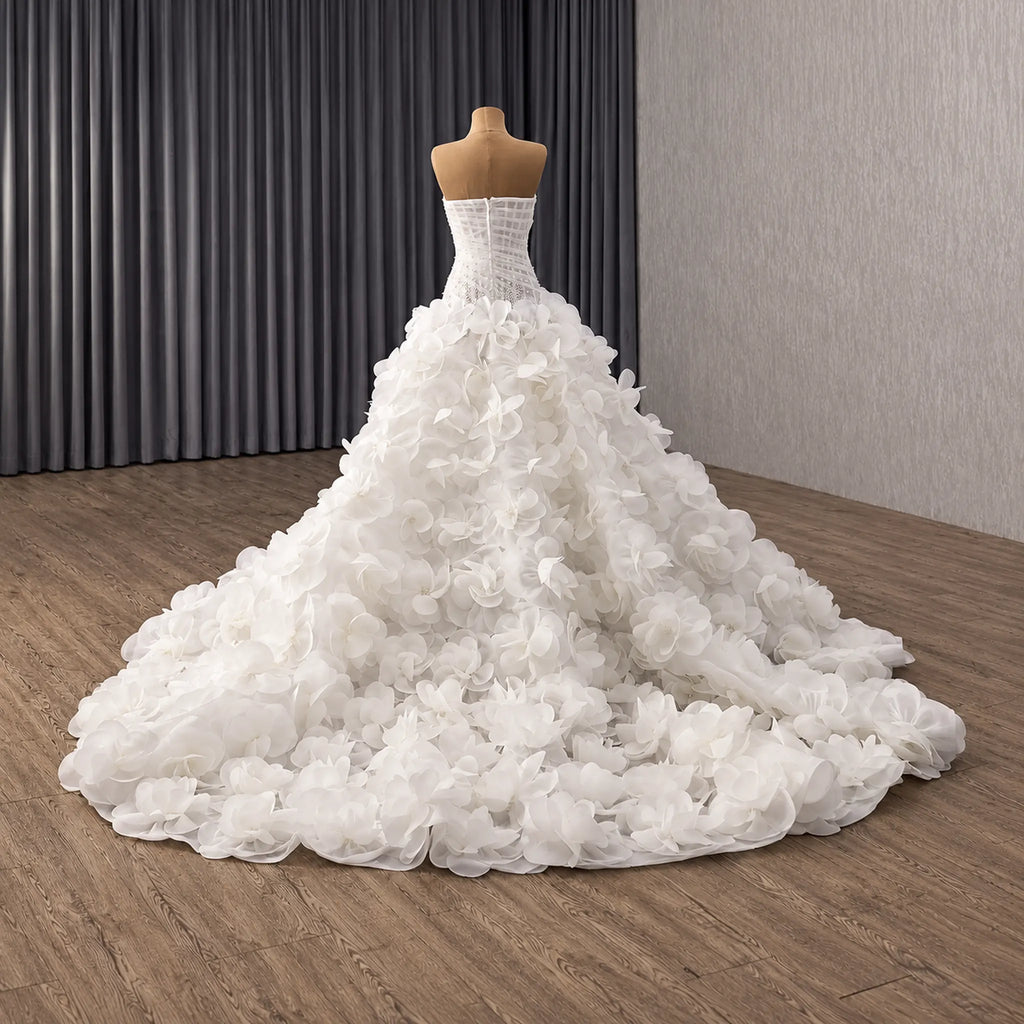 ChicSew Strapless Ball Gown Wedding Dress With Beading