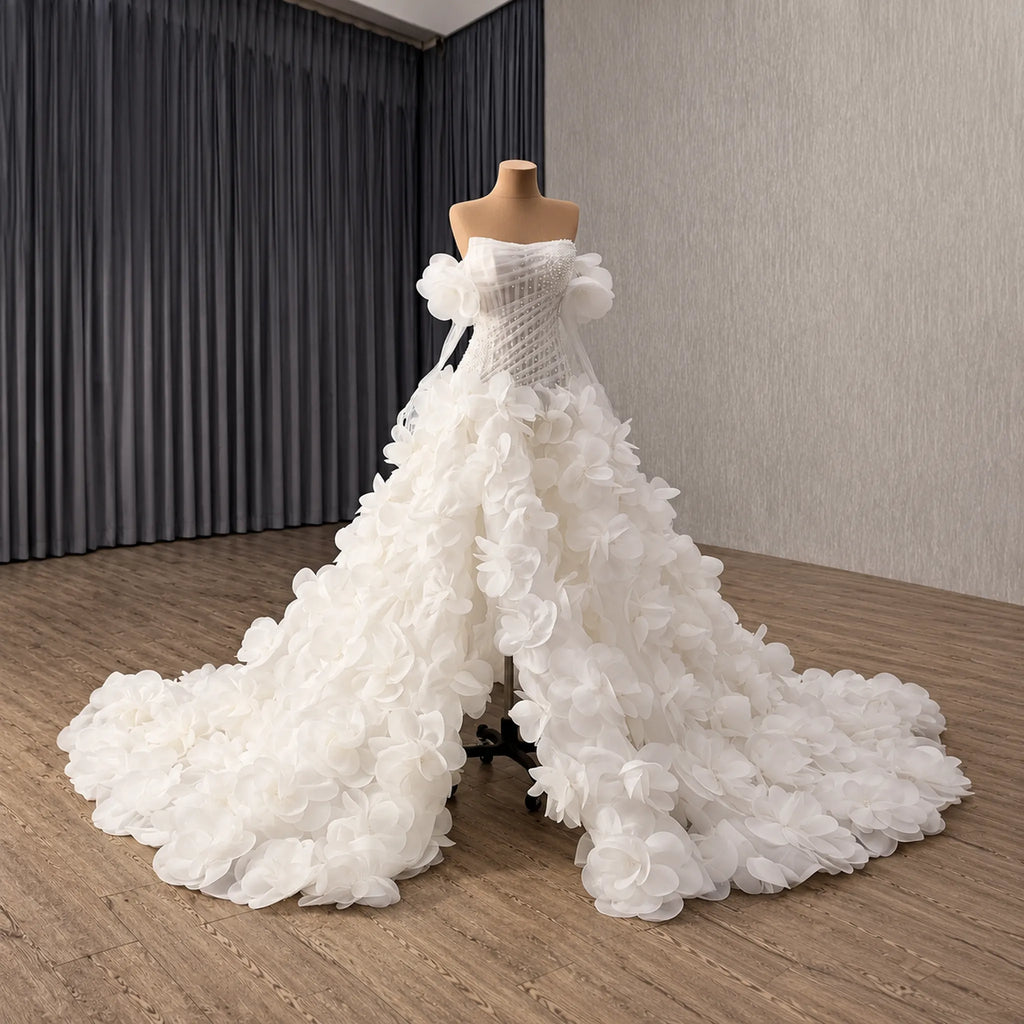 ChicSew Strapless Ball Gown Wedding Dress With Beading