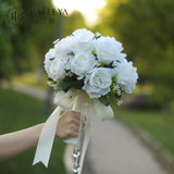 Wedding Flower For The Groom And Bride, Simulated Rose Wedding Bouquet, WF04