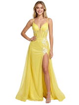 Sparkly Spaghetti Straps Corset Mermaid Sequined Long Evening Prom Dresses Side Slit