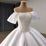 ChicSew Off Shoulder Beaded Ball Gown Wedding Dress