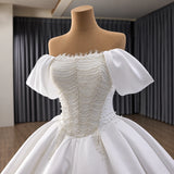 ChicSew Off Shoulder Beaded Ball Gown Wedding Dress