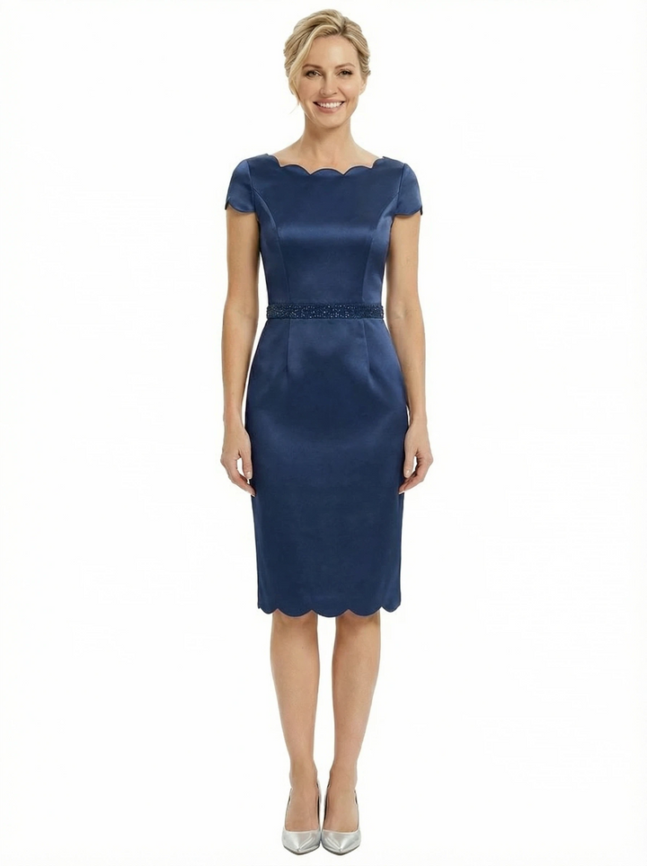 Chicsew Pretty Scoop Knee-Length Sheath Cap Sleeves Mother Of The Bride Dress