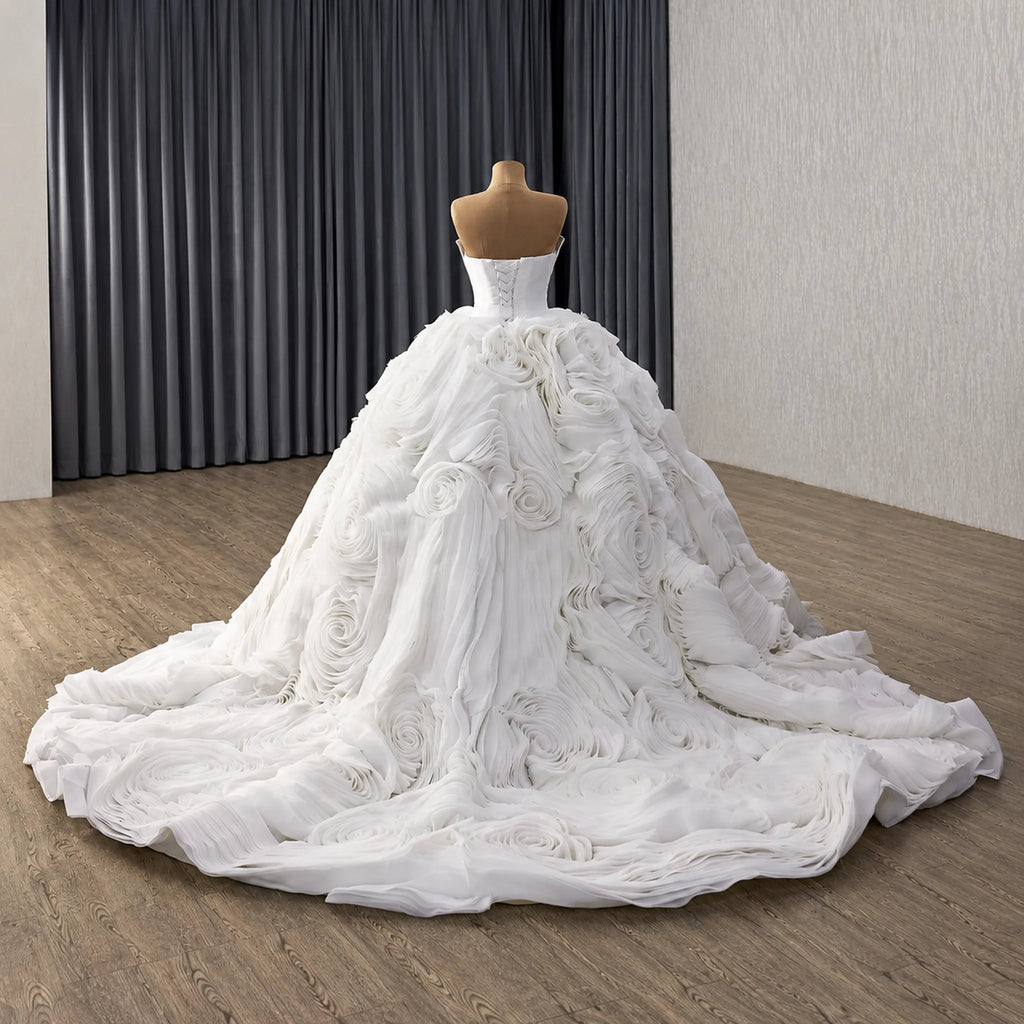 ChicSew Luxurious Strapless Beaded Ball Gown Wedding Dress