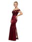 Chicsew Unique Mermaid Satin Mother Of The Groom Off Shoulder Sequin Top Formal Back Slit Gown