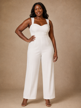 ChicSew Modern Elegant Crepe Sweetheart Long Wedding Jumpsuit