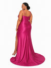 ChicSew Spaghetti Straps Boning Lace Appliques Side Slit Mermaid Soft Satin Bridesmaid Dresses